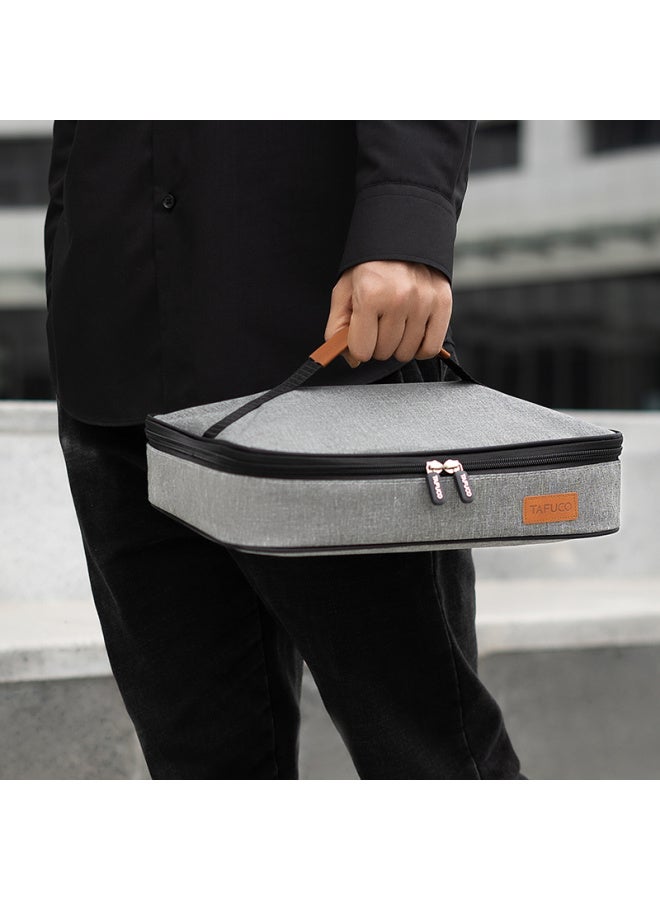 Tafuco Stainless Steel Lunch Box With 5 Compartments, Heat-resistant Student Bento Box With Utensils, Insulated Bag 2.4l T5218 Brown - Image 4