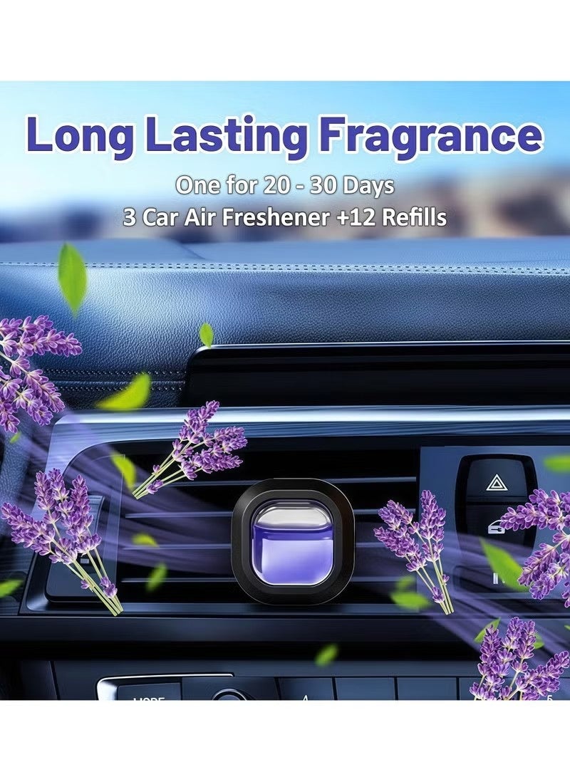 5 قطع من معطر هواء السيارة طويل الأمد لمدة 30 يوم - مشبك تهوية بنكهة الزيت العطري لإزالة الروائح، 0.14 أونصة لكل قطعة، مصدر عطر غير سام لرائحة سيارة منعشة (أزرق بنفسجي) - Image 4