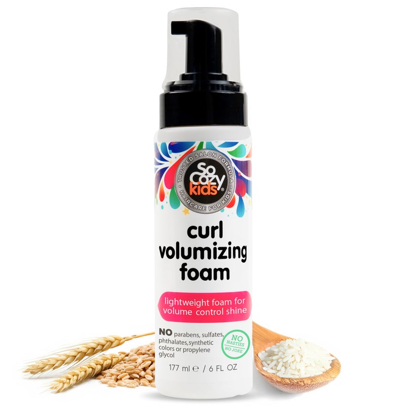 SO COZY SoCozy Hair Mousse for Kids, Curl Volumizing Foam Mousse for Curly Hair (6 Fl Oz) Enhances Shine & Volume, Gentle Formula with Panthenol, Hydrolyzed Proteins & Keratin, Paraben & Sulfate-Free - Image 1