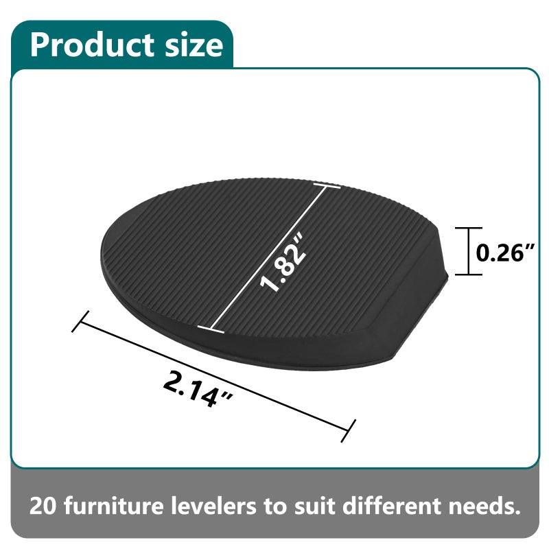 Jayen Rubber Shims 20 Pack â€“ Non-Slip Furniture Levelers & Stackable Wedges for Tables, Toilets, Appliances & More â€“ DIY Home Improvement, Black - Image 2
