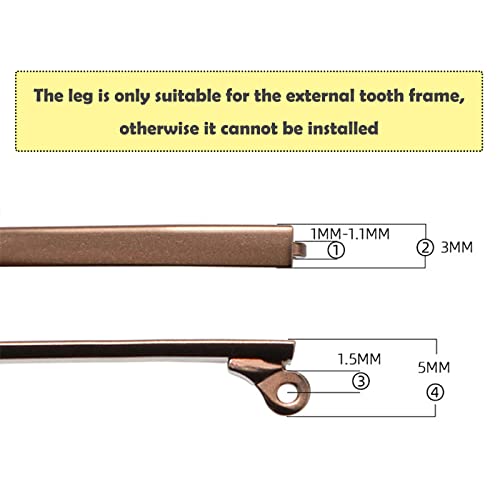 OPUGIT Metal Glasses Replacement Temple, Eyeglass Arms Legs Replacement, Glasses Repair Kit Universal Eyeglasses Replacement, DIY Temples for Glasses with Screws(1 Pair, Brown) - Image 5
