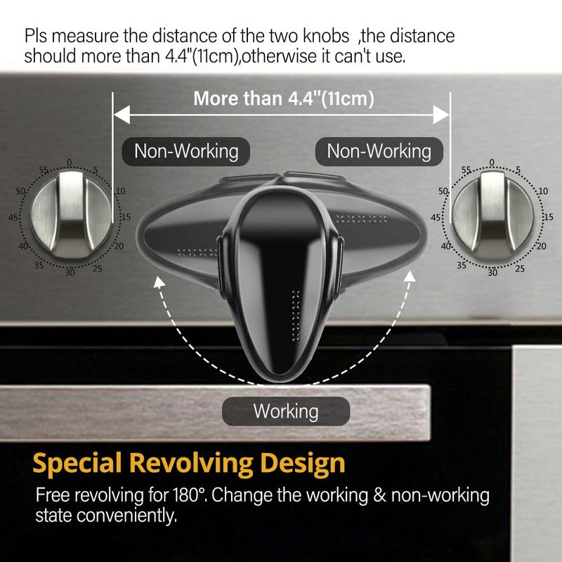 Eudemon Mom's Choice Gold Awards Winner - 1 Pack Childproof Oven Door Lock, Oven Front Lock Easy to Install & Heat-Resistant Material no Tools Need or Drill (Black)(ONLY for Flat Surface) - Image 4