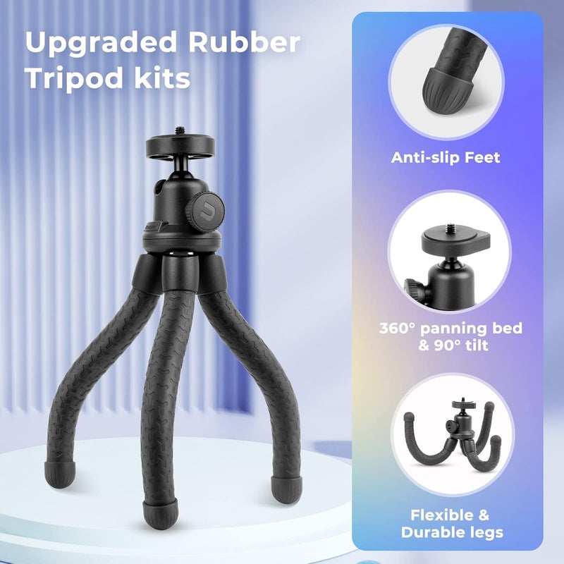 UBeesize Phone Tripod, 12 Inch Flexible Cell Phone Tripod Stand Holder with Wireless Remote Shutter & Universal Phone Mount, Compatible with Smartphone/DSLR/GoPro Camera - Image 3