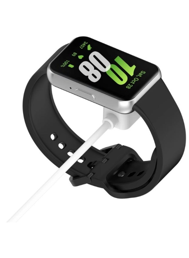 QIRG 4-in-1 Smartwatch set, Suitable for Huawei Band 8/9/10, with metal connection and 2 screen composite films + watch charging cable. Accessories suitable for Huawei Band 10/9/8 smartwatch -White - Image 5