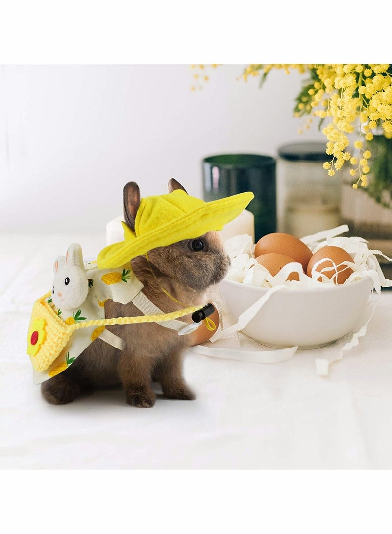 SYOSI Rabbit Bunny Harness and Leash Set Adjustable Rabbit Bunny Clothes Outfit Bunny Rabbit Dress Walking Vest for Ferret Rabbit Bunny Hamster Squirrel Small Animals Accessory  - Image 2