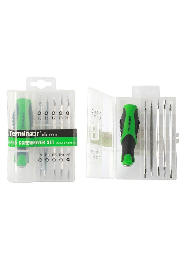 ترمينيتور طقم مفكّات Terminator TTSDS‑326 – 6 قطع مع رؤوس تورتكس قابلة للفصل