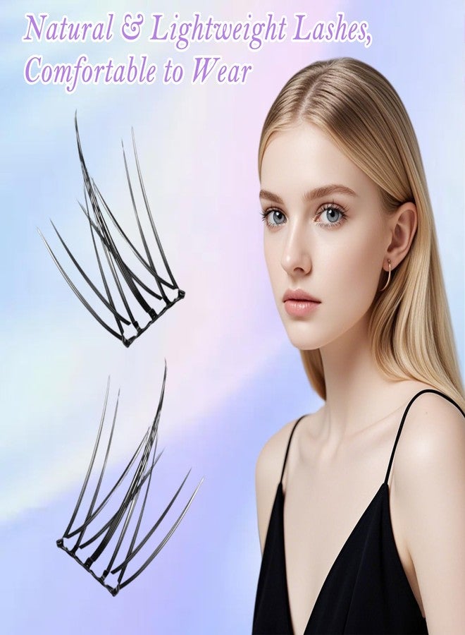 TecoKart® 120 Pcs Natural Look Eye Lashes for Women | Soft Lightweight False Eyelashes | Reusable Fake Lashes | Cluster Lash Extension Kit with Tweezer - Image 4