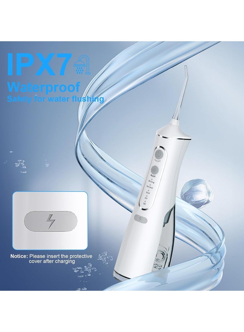 ACLIX Water Flosser Tooth Brush, Cordless 310mL Professional Oral Irrigator, 360° Nozzle Rotation, Hidden Charging Port, 4 Modes 4 Jet Tips, IPX7 Waterproof, Easy-to-Clean (Pink) - Image 3