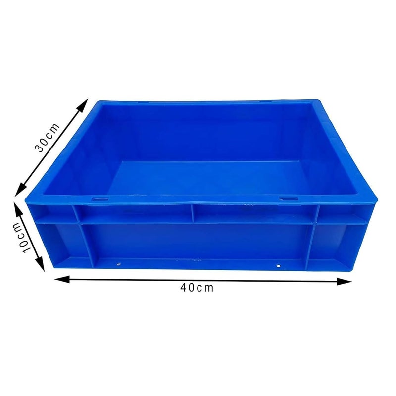 SINGHAL SINGHAL Plastic Crate 40x30x12 CM With Lid Pack of 3 Multipurpose Heavy Duty Portable Crates for storage Shelf Basket for Large Storage Bin Vegetable Fruit Milk  - Image 2
