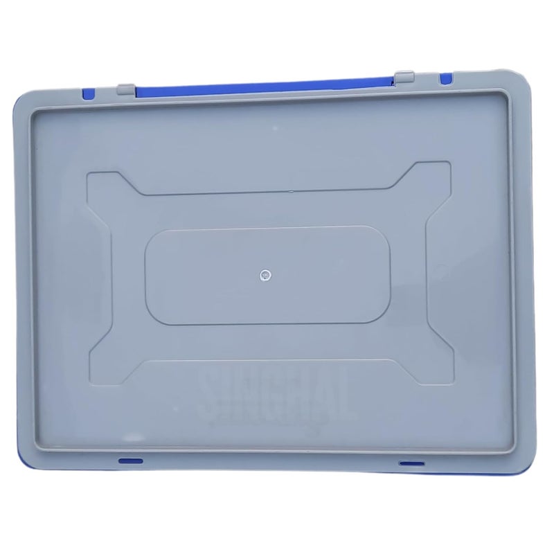 SINGHAL SINGHAL Plastic Crate 40x30x12 CM With Lid Pack of 3 Multipurpose Heavy Duty Portable Crates for storage Shelf Basket for Large Storage Bin Vegetable Fruit Milk  - Image 3