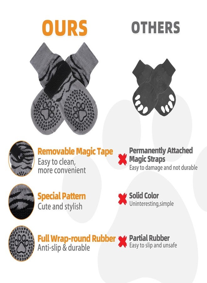 كولتيل جوارب كولتايل المضادة للانزلاق للكلاب، مناسبة للأرصفة الساخنة والباردة لمنع لعق الكفوف، وواقيات للكلاب مع أحذية مزودة بمقابض مانعة للانزلاق للأرضيات الخشبية، وأحذية مانعة للانزلاق للكلاب الصغيرة والمتوسطة والكبيرة (مقاس XL). - Image 5