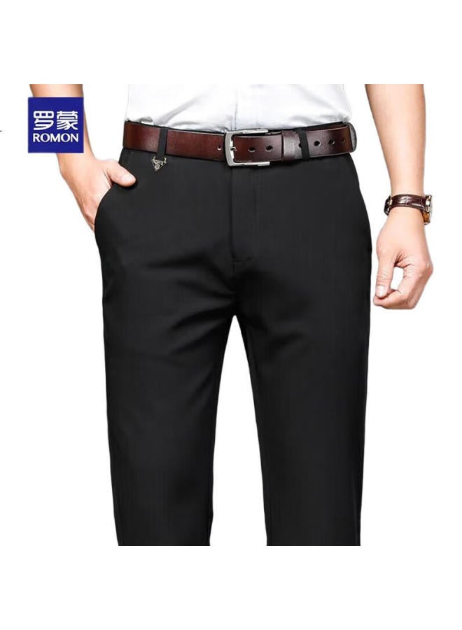 ROMON Elastic Wrinkle-Free Casual Pants For Men, Middle-Aged And Young Business Trousers, Spring And Autumn Suit Long Pants, Straight-Leg Slim-Fit Cargo Pants - Image 1