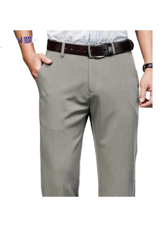 ROMON Elastic Wrinkle-Free Casual Pants For Men, Middle-Aged And Young Business Trousers, Spring And Autumn Suit Long Pants, Straight-Leg Slim-Fit Cargo Pants - Image 2