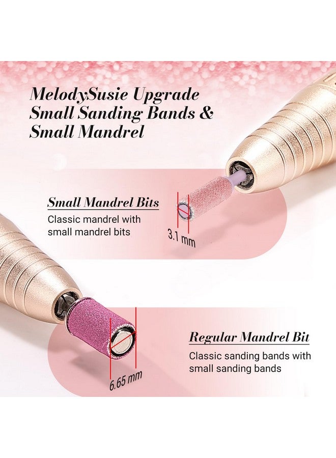 MelodySusie 50 Pcs Nail Drill Bits Small Sanding Bands with 3.1mm Mandrel Bit, 180 Fine Grit Nail File for Acrylic Nails Gel Manicures and Pedicure, Pink - Image 4