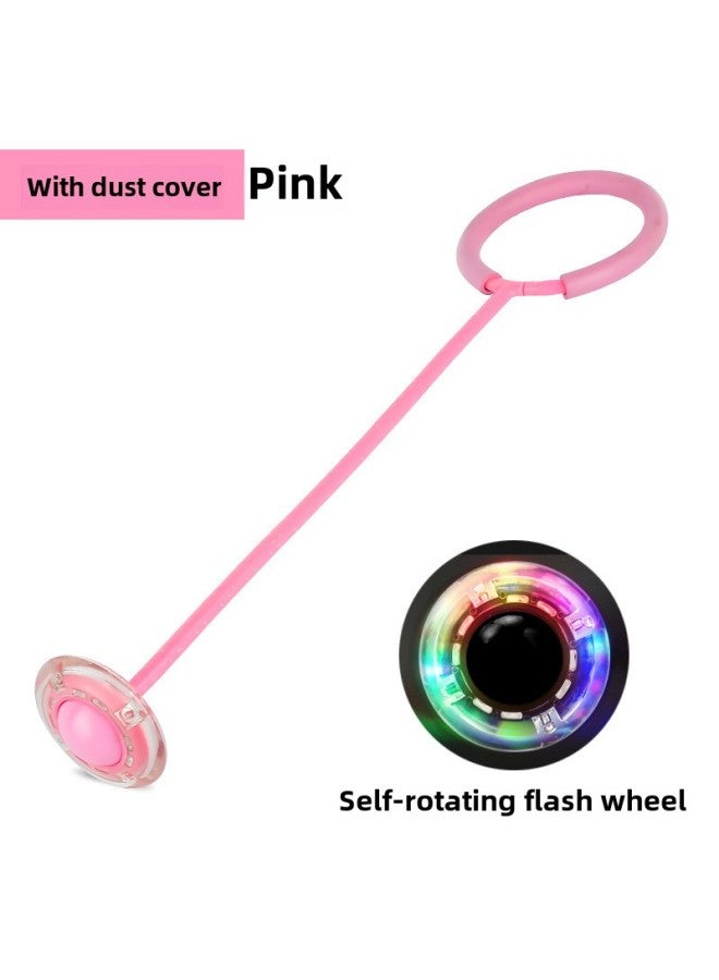 Anklet Luminous Jumping Ball Set Foot Swing Ring Rotating Kidsren's One-leg Swing Leg Ball Flash Bouncing Ball Hula Hoop On The Feet-Color:Pink Flash Jump (with Dust Cover)  - Image 1
