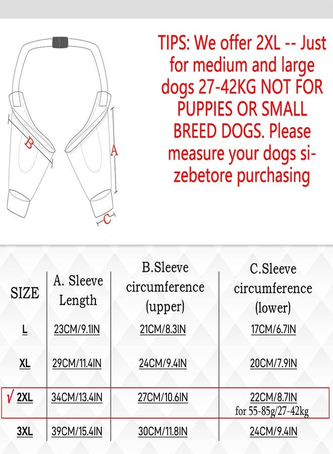 BCNJEPIN Dog Elbow Protector Pad, Dog Elbow Protector for Calluses, 2XL Dog Recovery Suit for Front Legs, Soft Recovery Sleeves with Elastic Band, Knee Brace Protector Pads for 27-42kg Dogs Stop Licking Wounds - Image 2