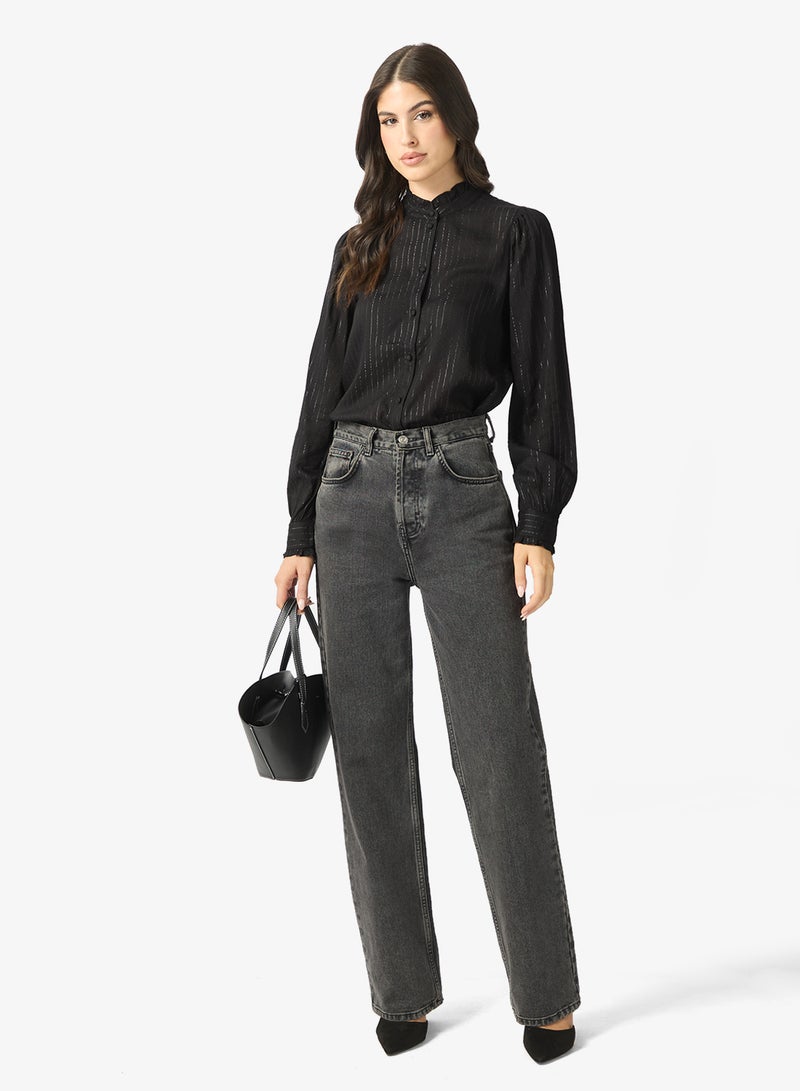 فيرو مودا قميص بأكمام طويلة مزين بكشكشة لامعة - Image 4