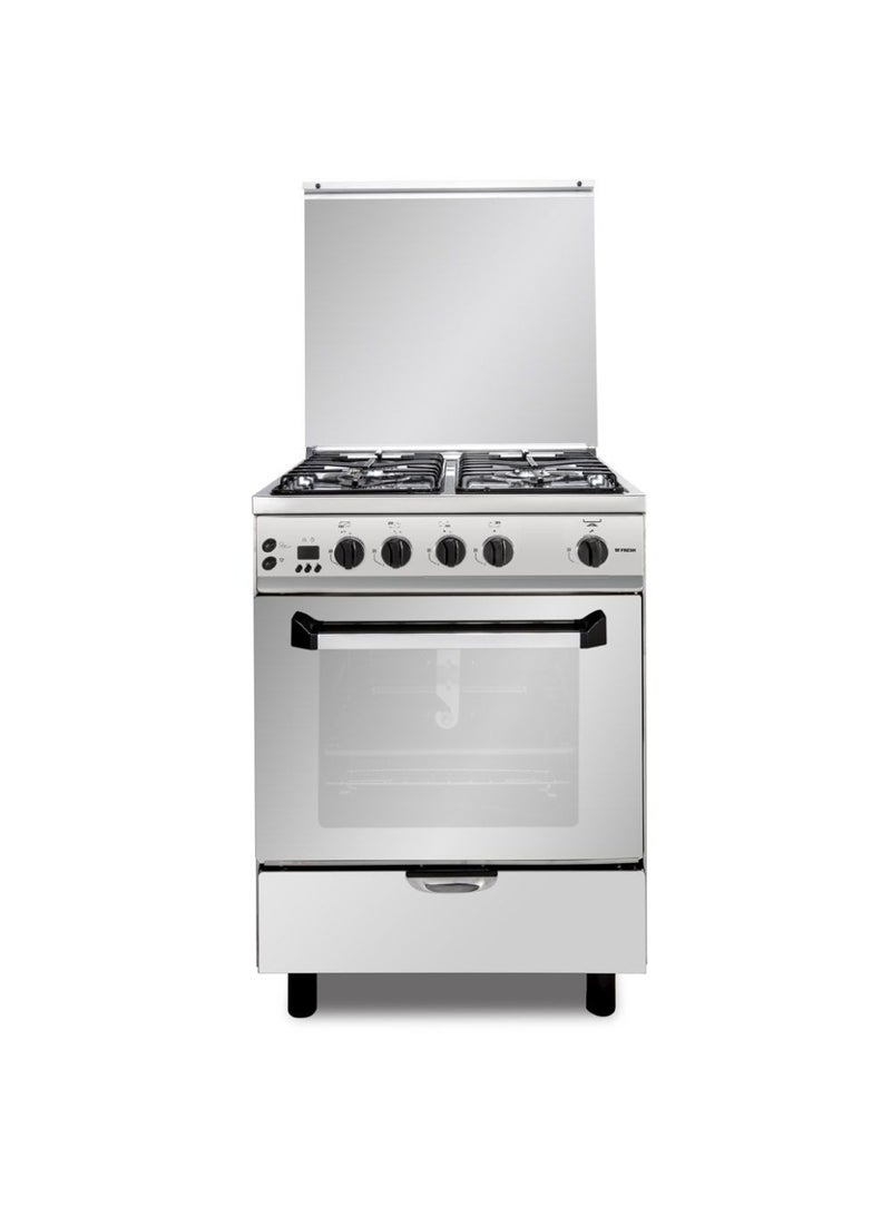 Fresh Plaza Cast Freestanding Gas Cooker 4 Burners 60*60cm - Stainless Steel - Image 1