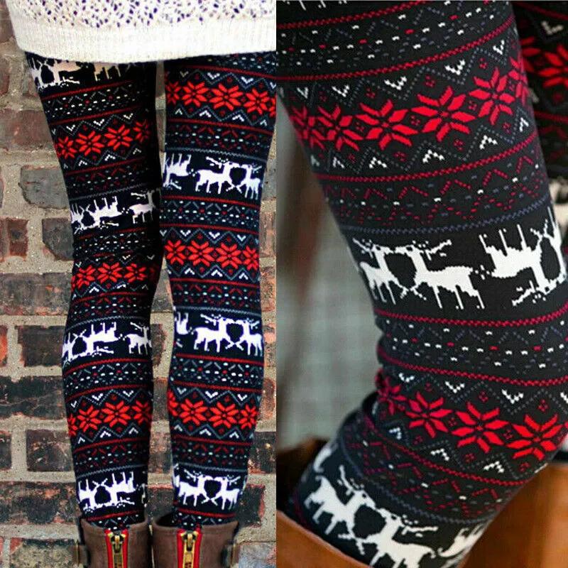 Shredded milk Christmas print sanded leggings - Image 5