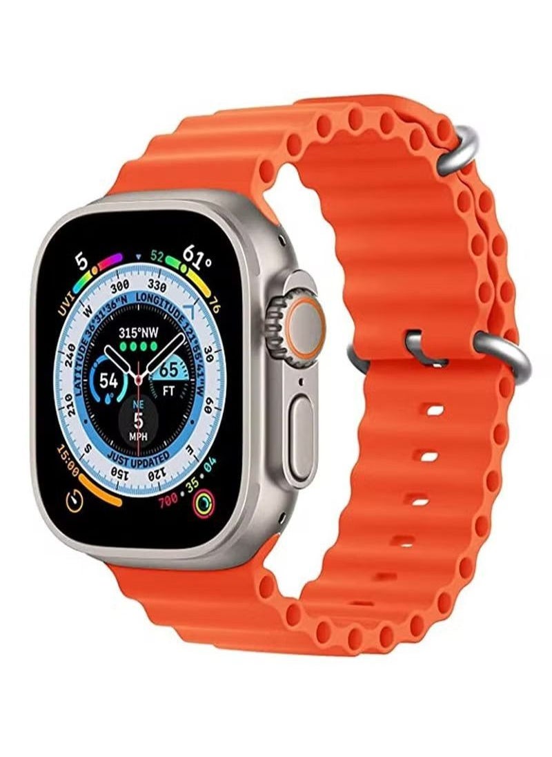 HW - Smartwatch X90 Ultra Series Sports Watch With Health Fitness Tracker Support Nfc + Additional Replacement Strap 49mm +Airpods Pro Bluetooth Headphones Orange - Image 1