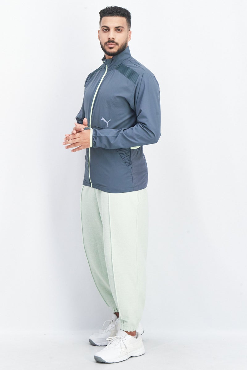 PUMA جاكيتات تدريب رياضية للرجال بشعار العلامة التجارية، رمادي - Image 4