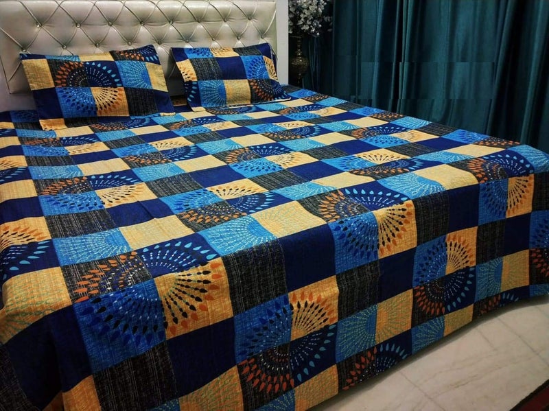 BhaiJi BedSheet BhaiJi's Casement BedSheet for Double Bed Pure Cotton, Bright Colors, Abstract Design - Image 2
