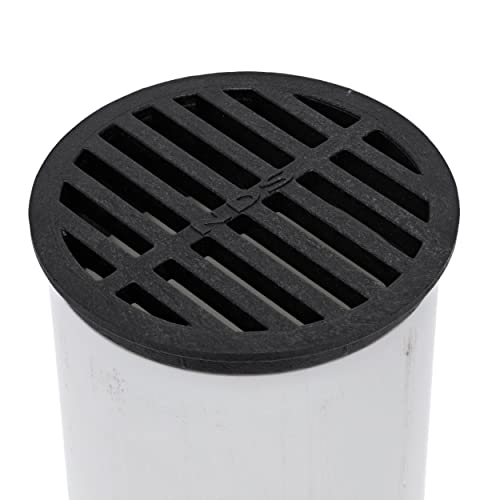 NDS 11, 4 in. Round Grate Drain Cover, Connects to 4 Inch Drain Pipes & Fittings, for Small Lawns, Landscaping and Patios, Black Plastic - Image 2