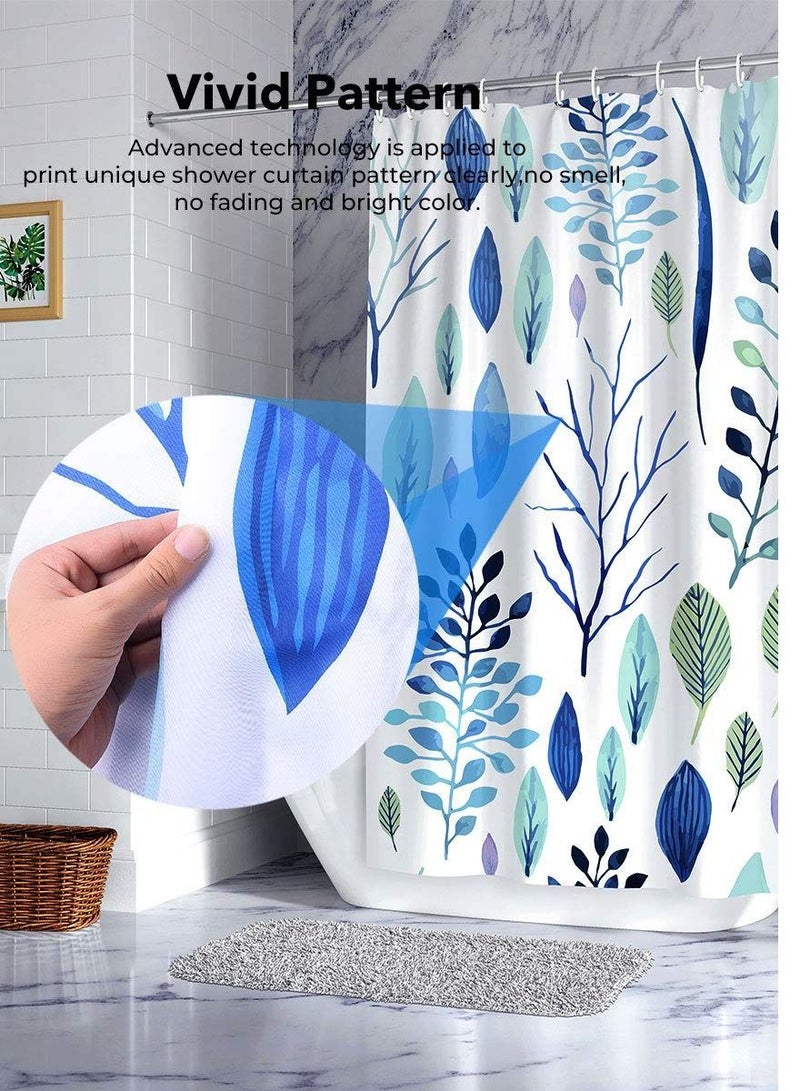 SYOSI Shower Curtains Floral Curtain Leaf Plants Tropical Curtain,Waterproof Fabric for Bathroom 72x72 Inch - Image 3