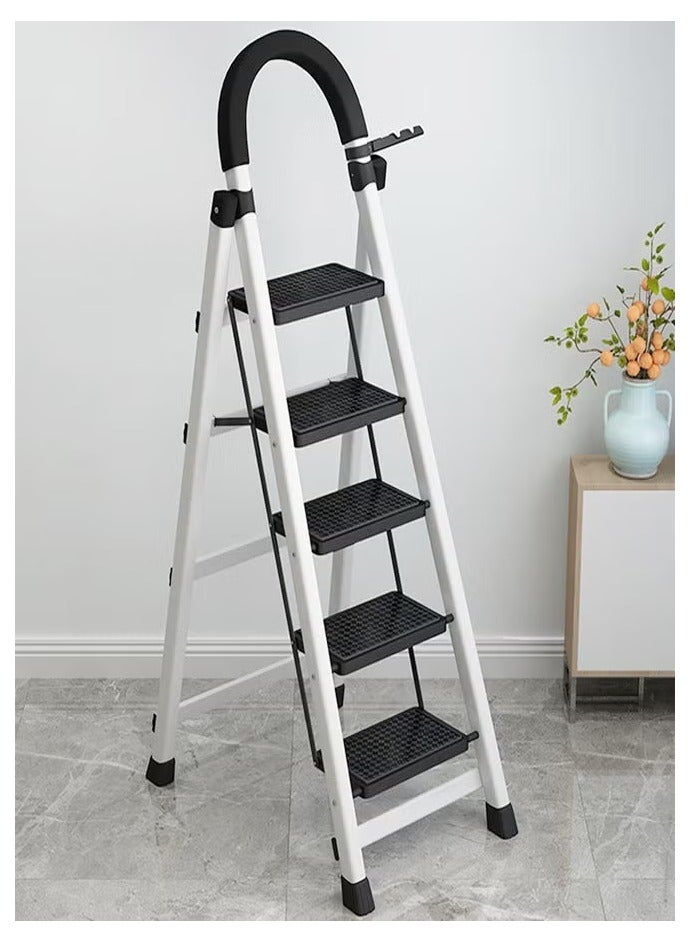 رافين خطوات سلم داخلي متعدد الوظائف قابل للطي ورف تخزين مناسب للمطبخ والمنزل وغرفة المعيشة مقاس 60 × 45 × 136 سم - Image 1