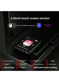 Generic Touch Screen Mp4 Bluetooth Student Walkman Mp3 Portable Music Player Mini Cute Screen English Dictionary-Body Color:2.0inch [touch Screen Version + English-chinese Dictionary] With Bluetooth-Memory Capacity:128g Memory [official Standard Headphone Set Meal]  - Image 1