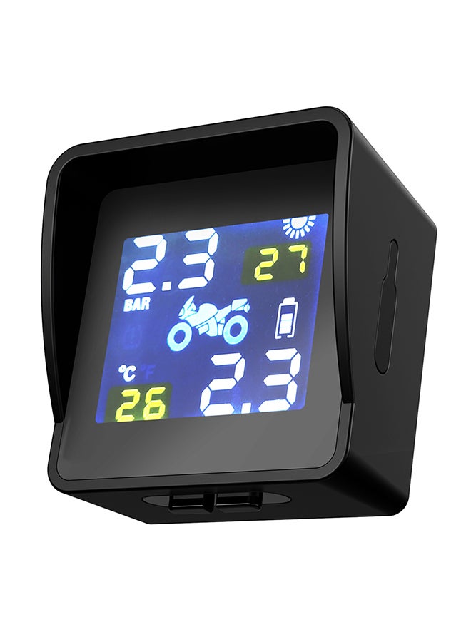 إسكدنيا نظام لمراقبة ضغط الإطارات لاسلكي يعمل بالطاقة الشمسية مع جهاز استشعار خارجي ذكي مزود بشاشة LCD. - Image 1