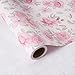 ZINTBIAL Pink Floral Wrapping Paper Roll Watercolor peonies and leaves Design 17 Inches x 165 Feet Gift Wrap for Wedding Bridal Shower Birthday Mothers Day Cut Lines on Back - Image 1