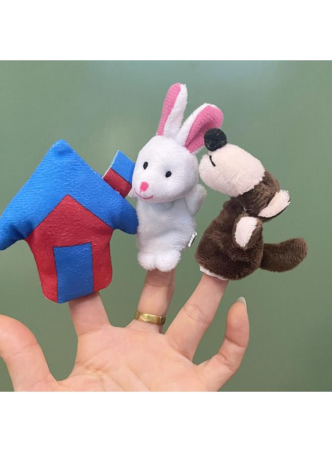 الأزرق جي دبليو 2025 حيوان كرتون جديد لعبة أصبع دمى الطفل استرضاء دمى الأصابع باندا الأرنب - Image 1