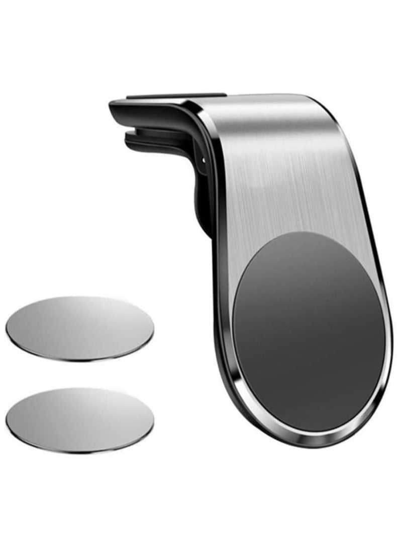 ELTRAZONE Metal Magnetic Car Holder For Smartphones - Black and Silver - Image 1