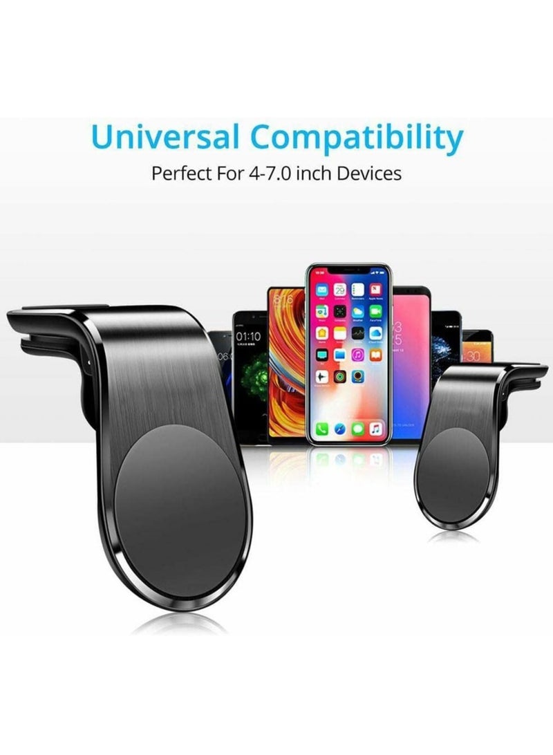 ELTRAZONE Metal Magnetic Car Holder For Smartphones - Black and Silver - Image 3