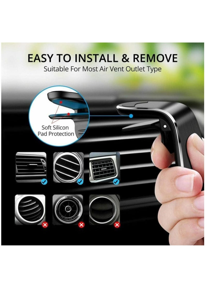 ELTRAZONE Metal Magnetic Car Holder For Smartphones - Black and Silver - Image 5