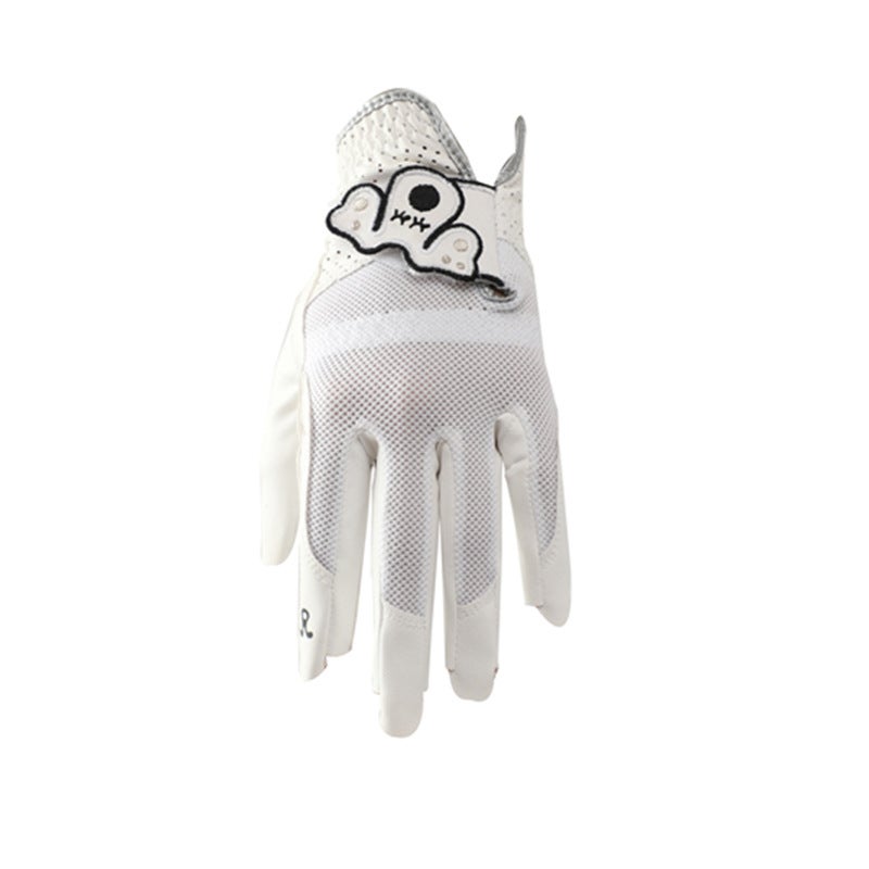 Breathable Womens Golf Gloves Lambskin White 