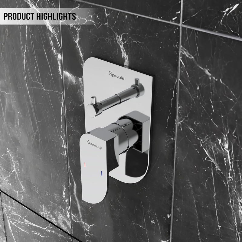 Specule Alive, Brass Concealed Body High Flow | Diverter Full Set for Bathroom with 12x12 Inch | Ceiling Mount Overhead Shower & Bath Tub Spout | Premium Bathroom Shower Set - Image 4