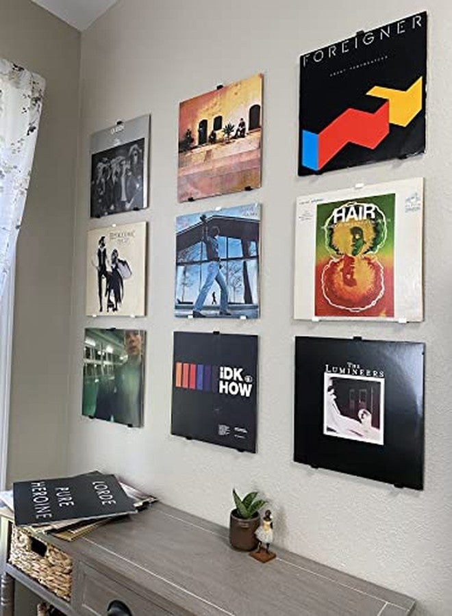3d Lasers Lab Minimalist Vinyl Record Album Wall Mount Display- 6 Pack | No Wall Damage so Perfect for Apartments, Dorms, & Office | Your Favorite Holder for Your 7-12 inch LPs… (Black, 6-Record) - Image 1