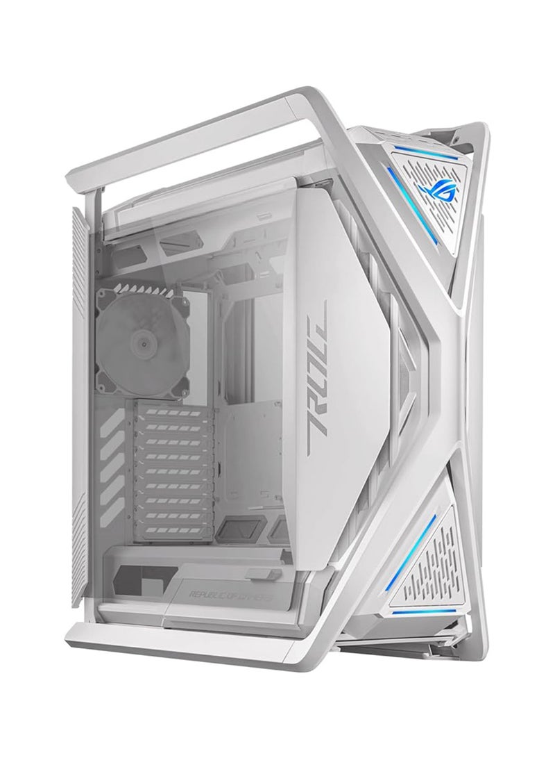 ASUS ROG Hyperion GR701 E-ATX PC Case, Tempered Glass Side Panels, Up to 420mm Dual Radiator, 4*140mm Fans, Metal GPU Holder, Compnent Storage, ARGB Fan Hub, 60W Fast Charging, 90DC00F3-B39000 White - Image 1
