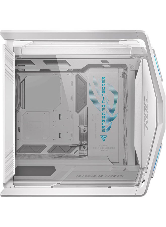 ASUS ROG Hyperion GR701 E-ATX PC Case, Tempered Glass Side Panels, Up to 420mm Dual Radiator, 4*140mm Fans, Metal GPU Holder, Compnent Storage, ARGB Fan Hub, 60W Fast Charging, 90DC00F3-B39000 White - Image 4