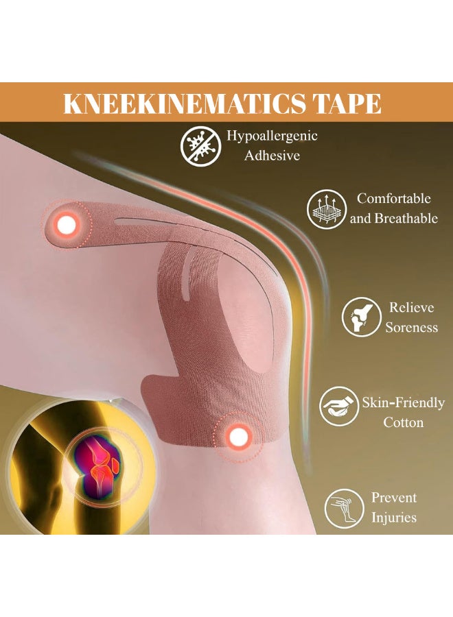 McDou 10 Pcs Kinesiology Knee Tape, Waterproof & Breathable Latex-Free Athletic Tape, Support Stability for Knee Pain Relief, Ideal for Running Gym Fitness Sports（Blue） - Image 5