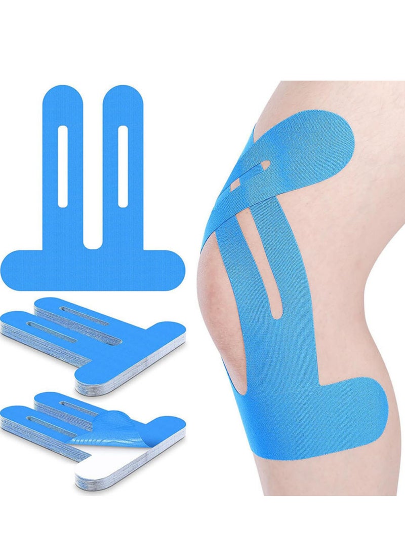 McDou 10 Pcs Kinesiology Knee Tape, Waterproof & Breathable Latex-Free Athletic Tape, Support Stability for Knee Pain Relief, Ideal for Running Gym Fitness Sports（Blue） - Image 1