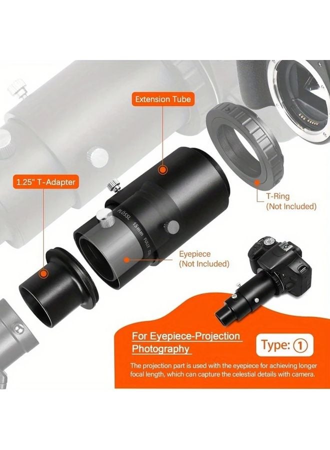 Black Telescope Photography Extension Tube M42X0 75 Eyepiece Adapter For SLR Mirrorless Cameras - Image 4