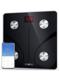 RENPHO Smart Scale for Body Weight, Digital Bathroom Scale BMI Weighing Bluetooth Body Fat Scale, Body Composition Monitor Health Analyzer with Smartphone App, 400 lbs - Black Elis 1