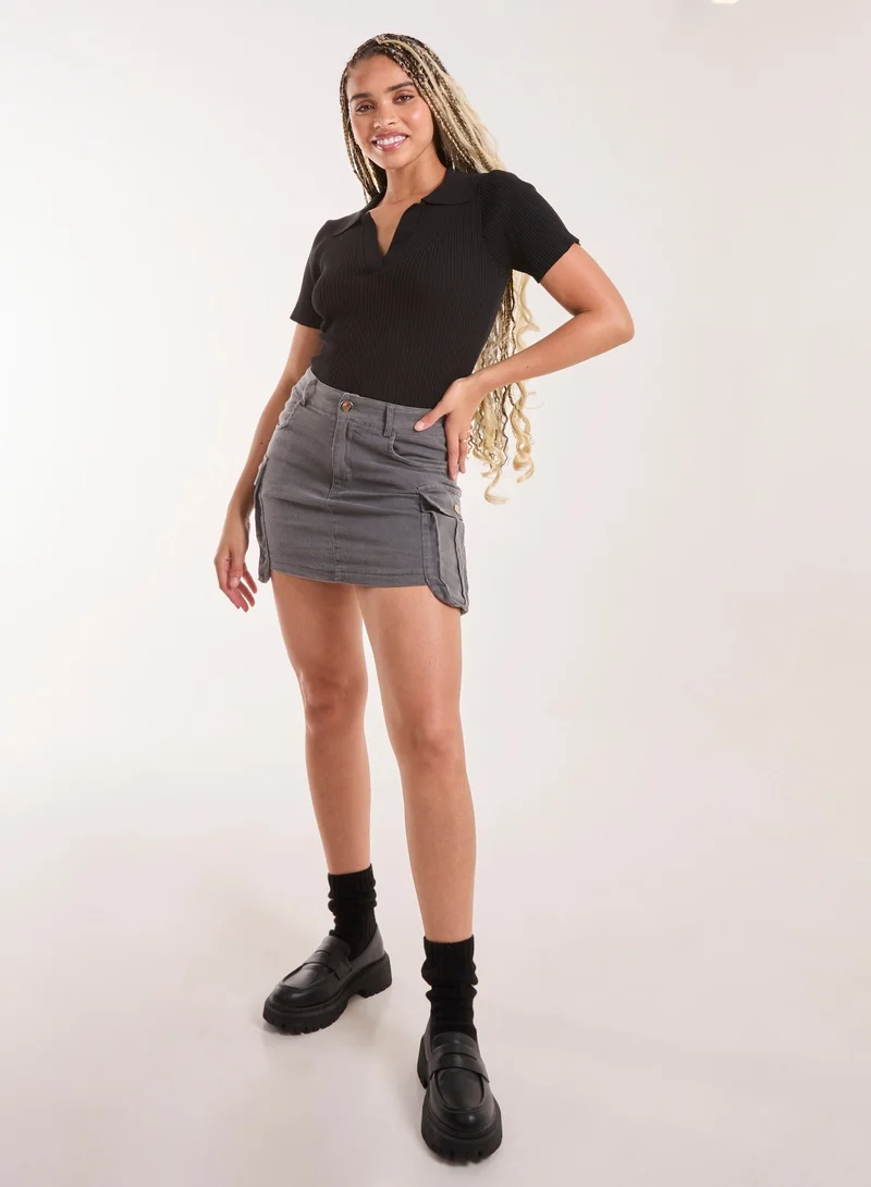 Pink Vanilla Oversized Pocket Cargo Mini Skirt