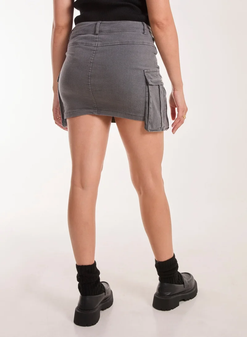Pink Vanilla Oversized Pocket Cargo Mini Skirt