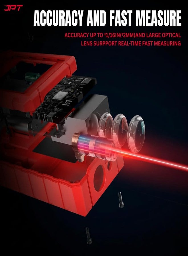 JPT 70M Laser Distance Meter | Professional Digital Measuring Tool with Area, Volume & Pythagorean Calculation | Backlit Display, Continuous & Unit Conversion Modes - Image 4