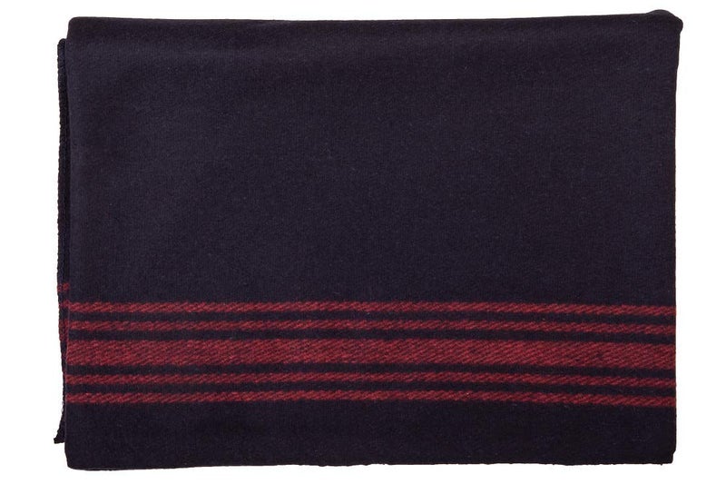 Farm Blue Wool Blanket  Military Style  Thick  Lightweight Army Camping Blankets 80 x 62  Large Camp Survival Blankets for Car Hiking Backpacking  Outdoor Festivals Navy with Red Stripes