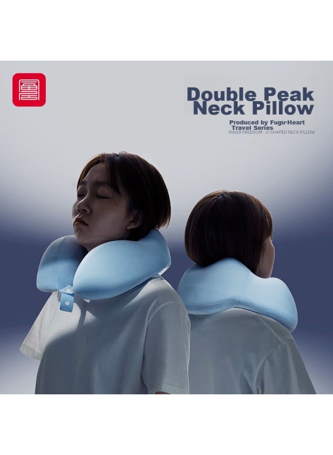 Foojo Memory Foam U-shaped Neck Pillow, Breathable For All Seasons, Suitable For Office, Travel, Car, And Nap, Sky Blue - Image 4